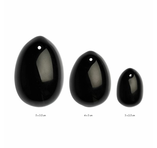 Kulki gejszy - La Gemmes Yoni Egg Set Black Obsidian